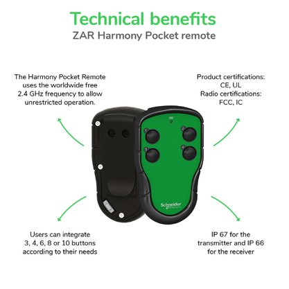 ZART04 - CONTROLE REMOTO DE BOLSO COM 4 BOTOES