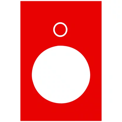 ZB2BY2931 - ETIQUETA PLÁSTICA DE SINALIZAÇÃO PARA BOTOEIRA PENDENTE 30X40MM VERMELHA "O" (DESLIGA)