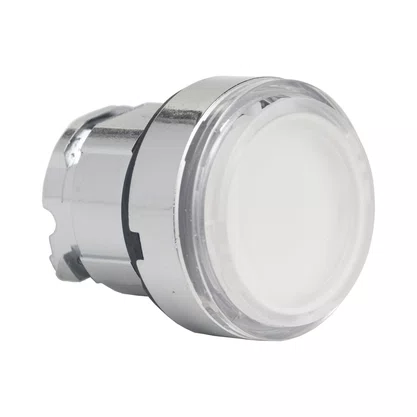 ZB4BA18 - CABEÇOTE PARA BOTÃO LUMINOSO Ø22MM METÁLICO FACEADO RETORNO POR MOLA BRANCO