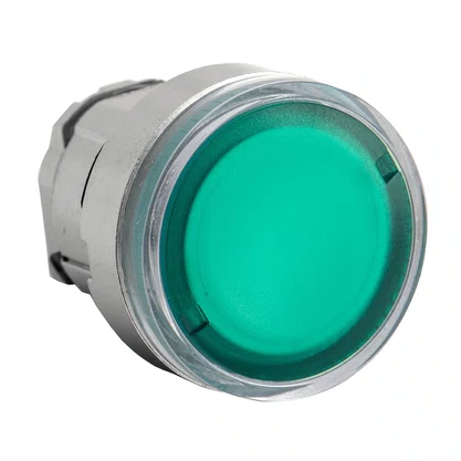 ZB4BA3 - CABEÇOTE PARA BOTÃO Ø22MM METÁLICO FACEADO RETORNO POR MOLA VERDE