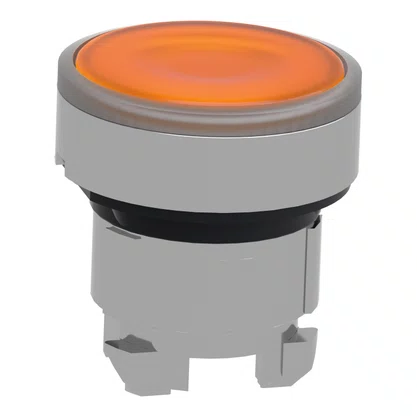 ZB4BA58 - CABEÇOTE PARA BOTÃO LUMINOSO Ø22MM METÁLICO FACEADO RETORNO POR MOLA AMARELO