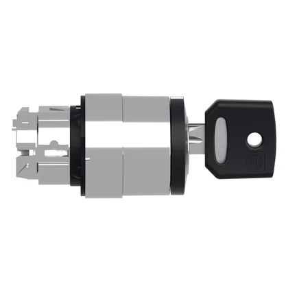 ZB4BG7 - CABEÇOTE PARA CHAVE SELETORA Ø22MM METÁLICO 3 POSIÇÕES RETORNO POR MOLA COM CHAVE