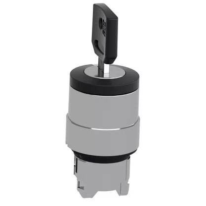 ZB4BG7 - CABEÇOTE PARA CHAVE SELETORA Ø22MM METÁLICO 3 POSIÇÕES RETORNO POR MOLA COM CHAVE