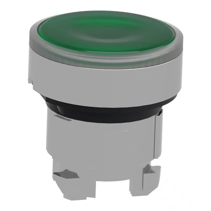 ZB4BH033 - CABEÇOTE PARA BOTÃO LUMINOSO Ø22MM METÁLICO FACEADO COM RETENÇÃO VERDE