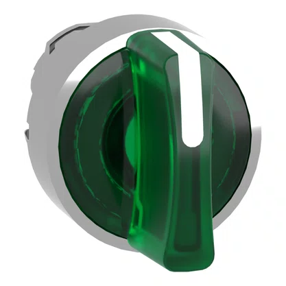 ZB4BK1533 - CABEÇOTE PARA CHAVE SELETORA LUMINOSA Ø22MM METÁLICO 3 POSIÇÕES RETORNO POR MOLA VERDE