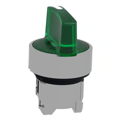 ZB4BK1533 - CABEÇOTE PARA CHAVE SELETORA LUMINOSA Ø22MM METÁLICO 3 POSIÇÕES RETORNO POR MOLA VERDE