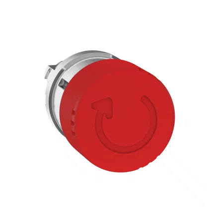 ZB4BS834 - CABEÇOTE PARA BOTÃO DE EMERGÊNCIA Ø22MM METÁLICO GIRAR PARA DESTRAVAR COGUMELO Ø30MM VERMELHO