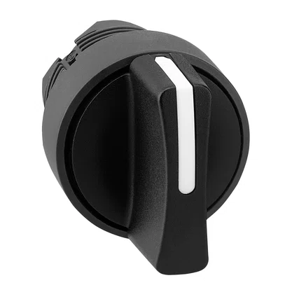 ZB5AD5 - CABEÇOTE PARA CHAVE SELETORA Ø22MM PLÁSTICO 3 POSIÇÕES RETORNO POR MOLA MANOPLA CURTA PRETO
