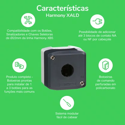 ZENL1111 - BLOCO DE CONTATO NA PARA BOTOEIRA DE COMANDO XALD XALK