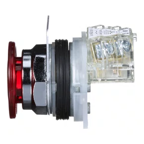 9001KR9RH13 - BOTÃO Ø30MM METÁLICO COGUMELO Ø41MM EMPURRARPUXAR VERMELHO NA NF