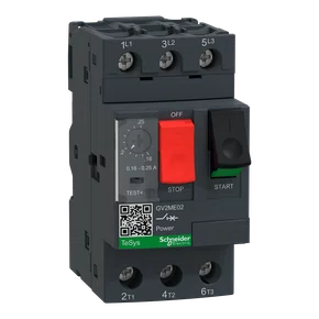 GV2ME02 - DISJUNTOR MOTOR  TERMOMAGNÉTICO 0,16A A 0,25A TESYS GV2 BOTÃO DE IMPULSÃO