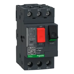 GV2ME04 - DISJUNTOR MOTOR  TERMOMAGNÉTICO 0,4A A 0,63A  TESYS GV2 BOTÃO DE IMPULSÃO