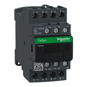 LC1DT20BD - CONTATOR TETRAPOLAR TESYS DECA TETRAPOLAR NA 9A 1NA+1NF 24VCC