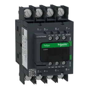 LC1DT80A6BNE - CONTATOR TESYS DECA GREEN 4P 80A AC1 ATÉ 440 V BOBINA 2460 V CA CC TERMINAIS OLHAIS ANÉIS