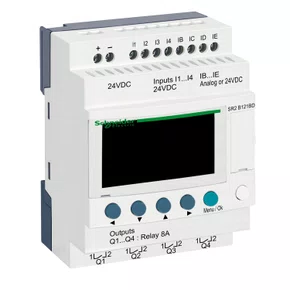 SR2B121BD - RELÉ PROGRAMÁVEL COMPACTO COM DISPLAY E RELÓGIO 8 ENTRADAS E 4 SAÍDAS 24 VDC