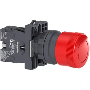 XA2ES442 - BOTÃO DE DESLIGAMENTO DE EMERGÊNCIA Ø22MM PLÁSTICO COGUMELO Ø30MM VERMELHO GIRAR PARA DESTRAVAR NF