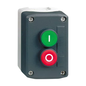 XALD213 - BOTOEIRA DE COMANDO Ø22MM CINZA 2 BOTÕES VERDE "L" NA VERMELHO "O" NF