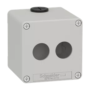 XAPD1502 - BOTOEIRA METÁLICA VAZIA Ø22MM CINZA 2 FUROS 80X80X77MM