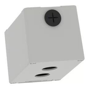 XAPD2502 - BOTOEIRA METÁLICA VAZIA Ø22MM CINZA 2 FUROS 80X130X77MM