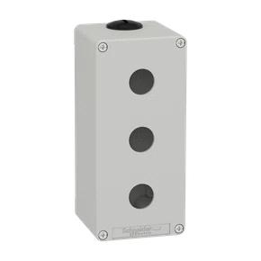 XAPD3503 - BOTOEIRA METÁLICA VAZIA Ø22MM CINZA 3 FUROS 80X175X77MM