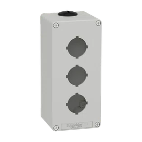 XAPD3603 - BOTOEIRA METÁLICA VAZIA Ø30MM CINZA 3 FUROS 80X175X77MM