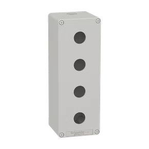 XAPD4504 - BOTOEIRA METÁLICA VAZIA Ø22MM CINZA 4 FUROS 80X220X77MM