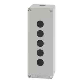 XAPD4505 - BOTOEIRA METÁLICA VAZIA Ø22MM CINZA 5 FUROS 80X220X77MM