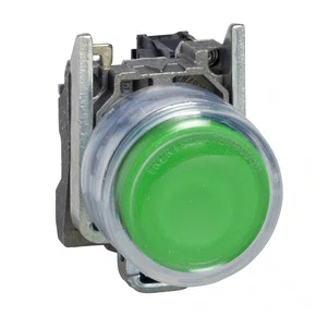 XB4BP31 - BOTÃO Ø22MM METÁLICO RETORNO POR MOLA VERDE COM CAPA NA