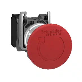 XB4BS8442 -BOTÃO Ø22MM METÁLICO EMERGÊNCIA GIRAR PARA DESTRAVAR COGUMELO Ø40MM VERMELHO NF