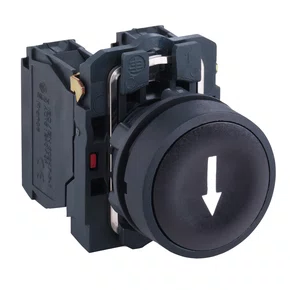 XB5AA3351 - BOTÃO Ø22MM PLÁSTICO RETORNO POR MOLA PRETO "↑" NA