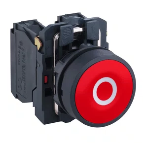 XB5AA4322 - BOTÃO Ø22MM PLÁSTICO RETORNO POR MOLA VERMELHO "O" NF