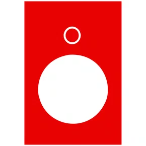 ZB2BY2931 - ETIQUETA PLÁSTICA DE SINALIZAÇÃO PARA BOTOEIRA PENDENTE 30X40MM VERMELHA "O" (DESLIGA)