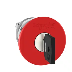 ZB4BS944 - CABEÇOTE PARA BOTÃO DE EMERGÊNCIA Ø22MM METÁLICO CHAVE PARA DESTRAVAR COGUMELO Ø40MM VERMELHO