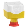 XALK178G - BOTOEIRA DE COMANDO Ø22MM PLÁSTICA AMARELA BOTÃO DE EMERGÊNCIA VERMELHO GIRAR PARA DESTRAVAR 2NA NF