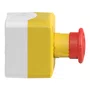 XALK178G - BOTOEIRA DE COMANDO Ø22MM PLÁSTICA AMARELA BOTÃO DE EMERGÊNCIA VERMELHO GIRAR PARA DESTRAVAR 2NA NF