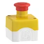 XALK178G - BOTOEIRA DE COMANDO Ø22MM PLÁSTICA AMARELA BOTÃO DE EMERGÊNCIA VERMELHO GIRAR PARA DESTRAVAR 2NA NF