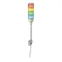 XVGB4S - COLUNA LUMINOSA Ø60MM PRÉ-MONTADA BUZZER LED VERMELHO VERDE AMARELO AZUL 24VCA CC TUBO DE MONTAGEM EM ALUMÍNIO COM SUPORTE EM L