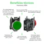 ZB4BC3 - CABEÇOTE PARA BOTÃO Ø22MM METÁLICO RETORNO POR MOLA COGUMELO Ø40MM VERDE