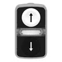 ZB4BW7A1724 - CABEÇOTE PARA BOTÃO DUPLO LUMINOSO Ø22MM METÁLICO RETORNO POR MOLA BRANCO "↑" PRETO "↓" SINALIZADOR CENTRAL BRANCO