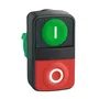 ZB5AL7341 - CABEÇOTE PARA BOTÃO DUPLO Ø22MM PLÁSTICO RETORNO POR MOLA VERDE FACEADO "I" VERMELHO SALIENTE "O"