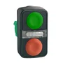 ZB5AW7A3740 - CABEÇOTE PARA BOTÃO DUPLO LUMINOSO Ø22MM PLÁSTICO RETORNO POR MOLA VERDE VERMELHO
