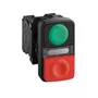 ZB5AW7L3741 - CABEÇOTE PARA BOTÃO DUPLO LUMINOSO Ø22MM PLÁSTICO RETORNO POR MOLA VERDE FACEADO "I" VERMELHO SALIENTE "O"