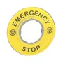 ZBY9320 - ETIQUETA CIRCULAR PLÁSTICA AMARELA Ø60MM PARA BOTÃO DE PARADA DE EMERGÊNCIAEMERGENCY STOP