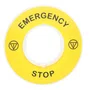 ZBY9320 - ETIQUETA CIRCULAR PLÁSTICA AMARELA Ø60MM PARA BOTÃO DE PARADA DE EMERGÊNCIAEMERGENCY STOP